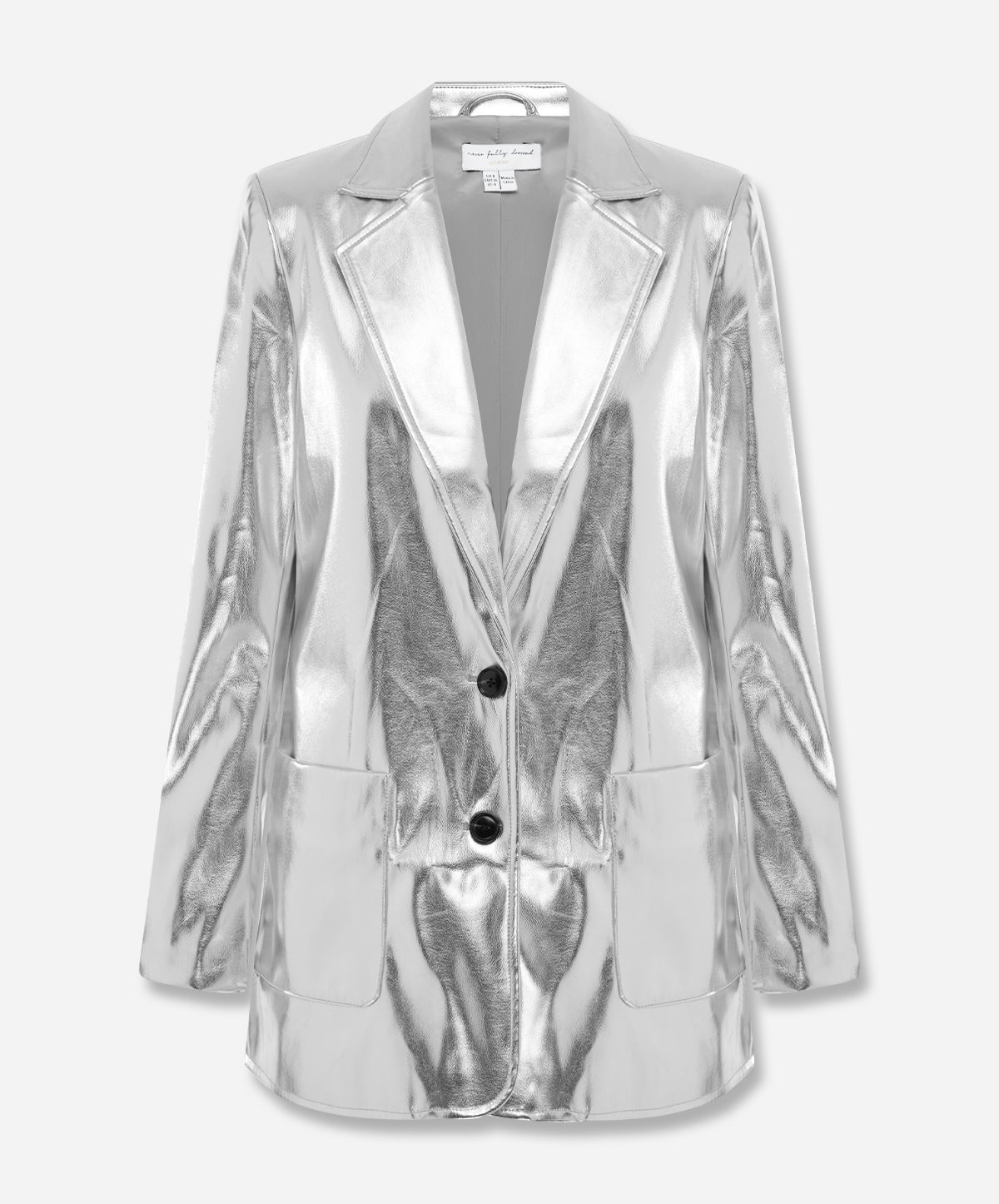 Silver Vegan Leather Blazer