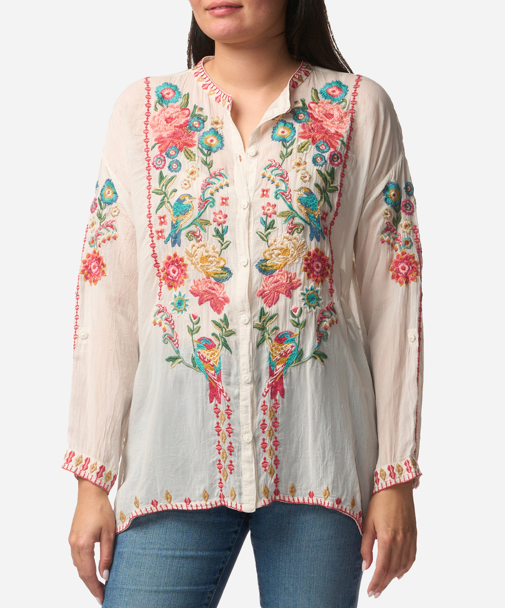 The Audrey Mandarin Collar Shirt