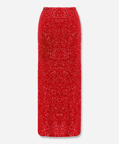 Red Sequin Dorris Skirt | The Forme Red Sequin Dorris Skirt | The Forme