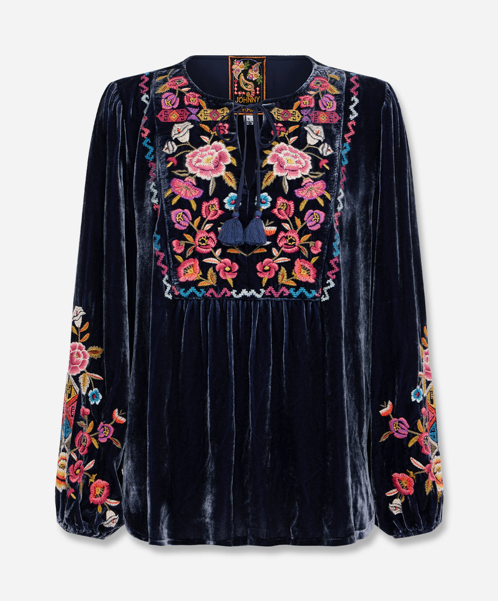 Curved Hem Prairie Blouse