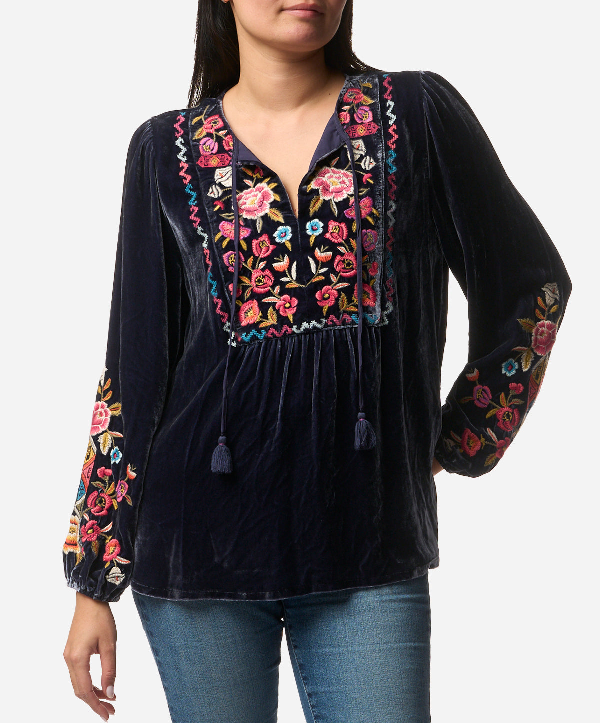 Curved Hem Prairie Blouse
