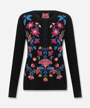 Load image into Gallery viewer, Mixed Media Henley T-Shirt