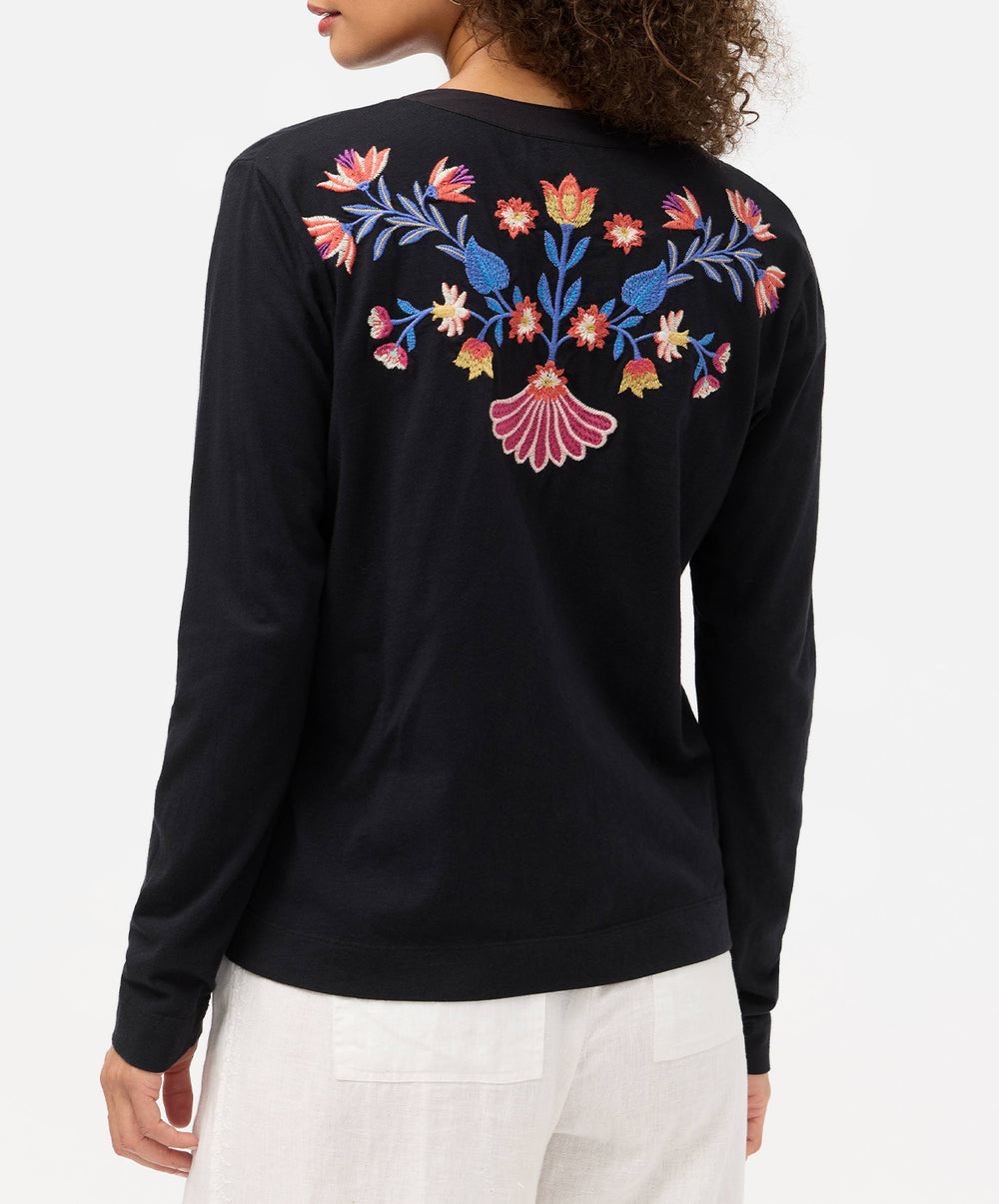 Mixed Media Henley T-Shirt