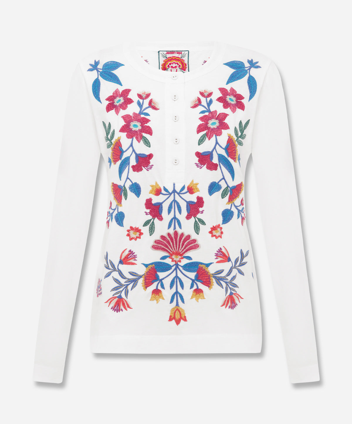 Mixed Media Henley T-Shirt