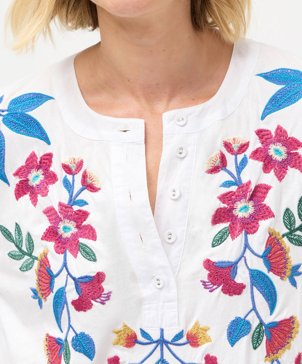 Mixed Media Henley T-Shirt