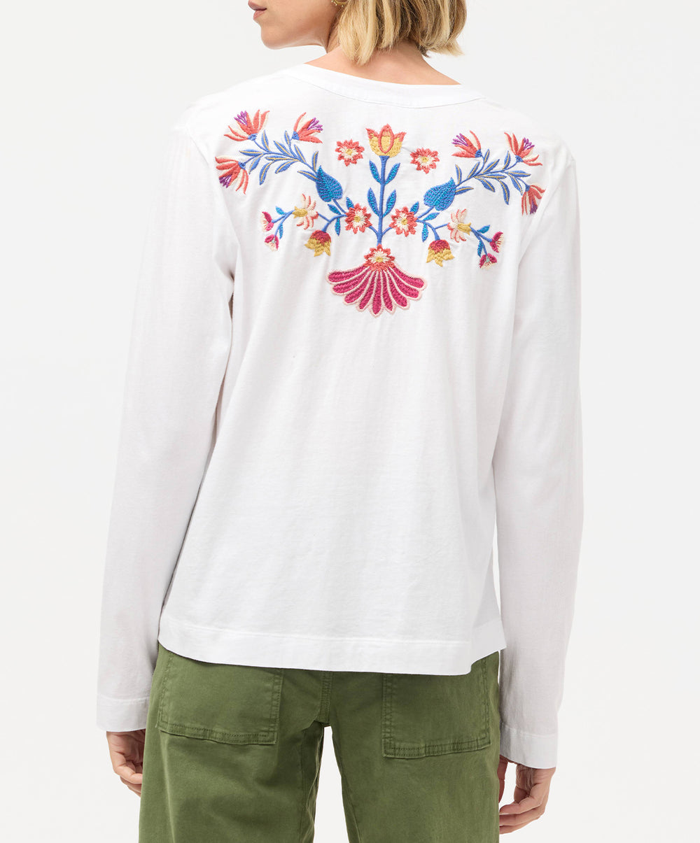 Mixed Media Henley T-Shirt