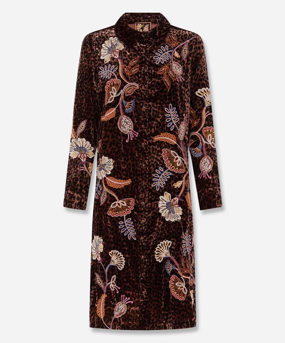 Velvet Shirt Dress