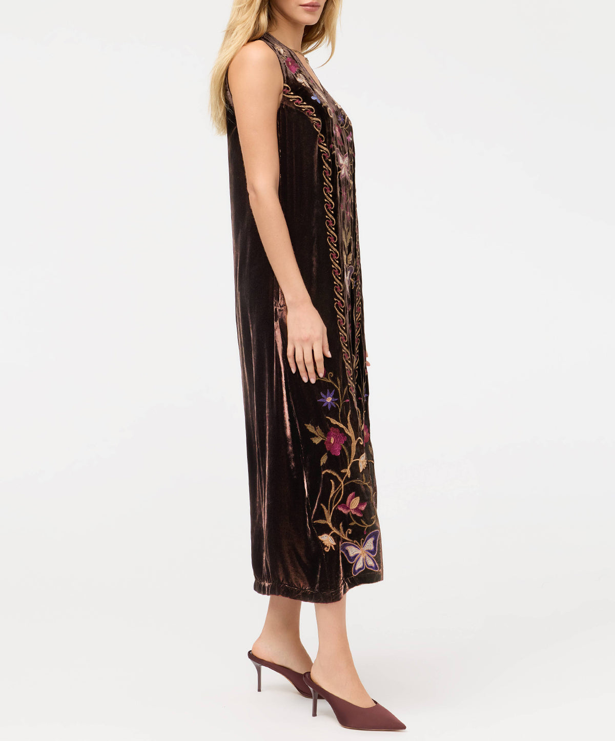 Velvet V-Neck Tank Dress