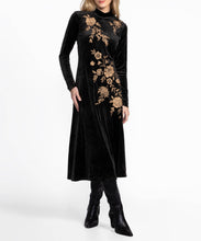 Load image into Gallery viewer, Stretch Velvet Mock Neck Dress