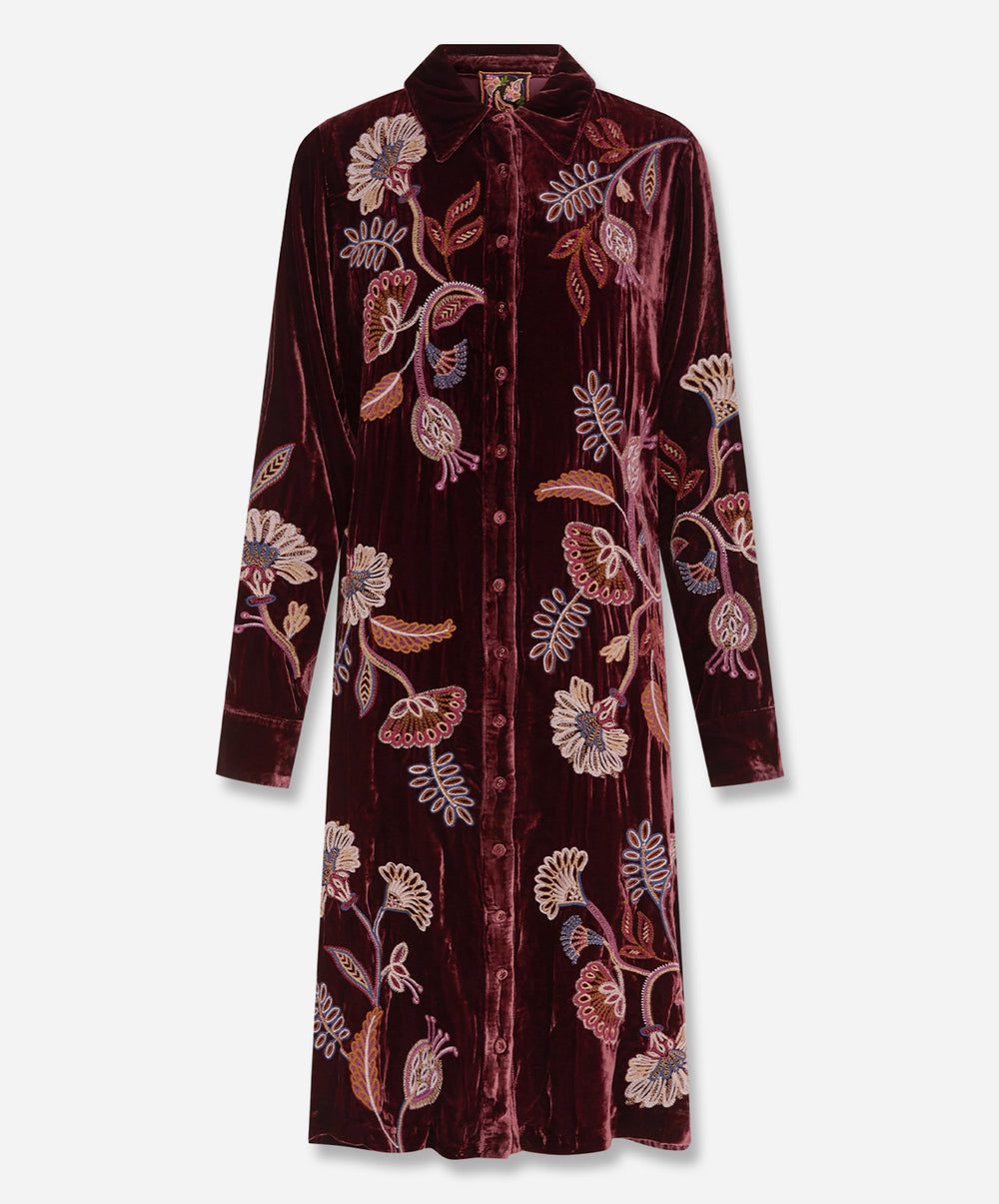 Velvet Shirt Dress