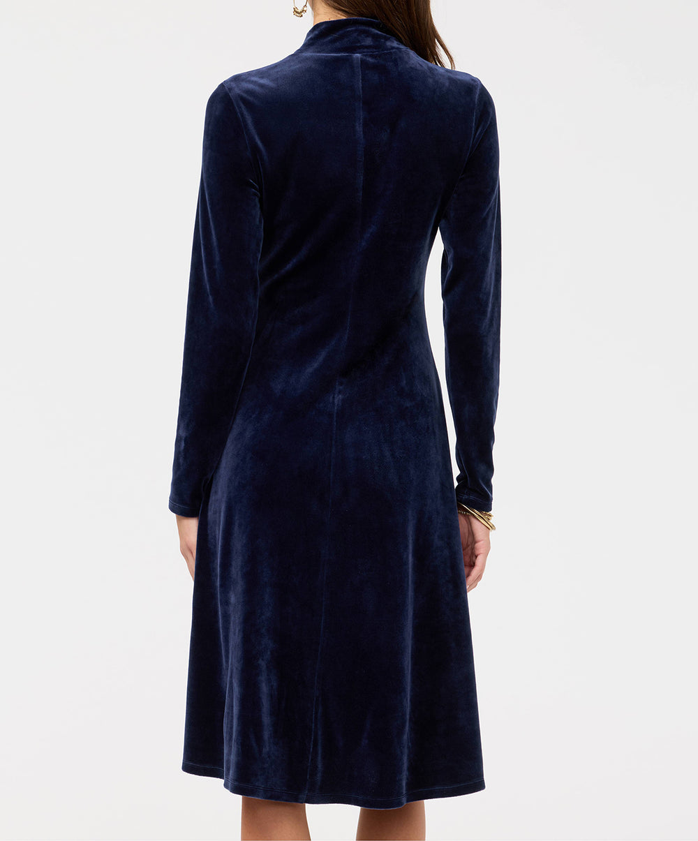 Velour Mock Neck Dress