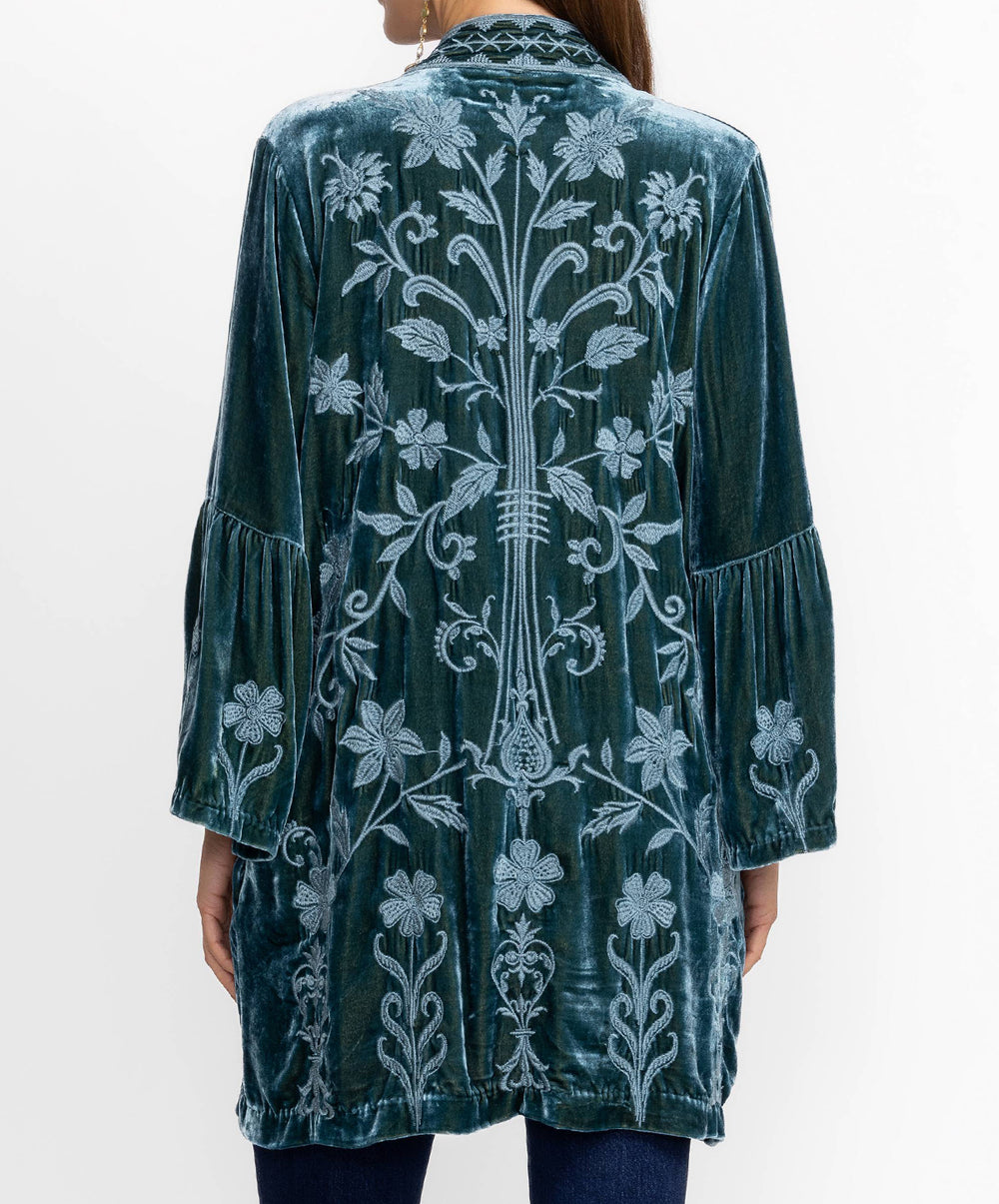 Velvet Ruffle Sleeve Kimono