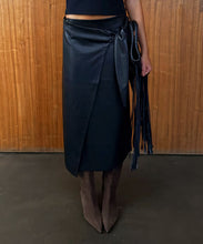Load image into Gallery viewer, Black Vegan Leather Jaspre Skirt