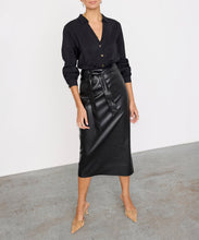 Load image into Gallery viewer, Black Vegan Leather Jaspre Skirt