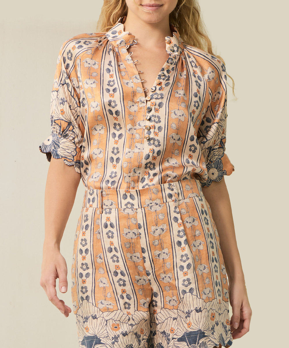 Delila Poppy Silk Blouse