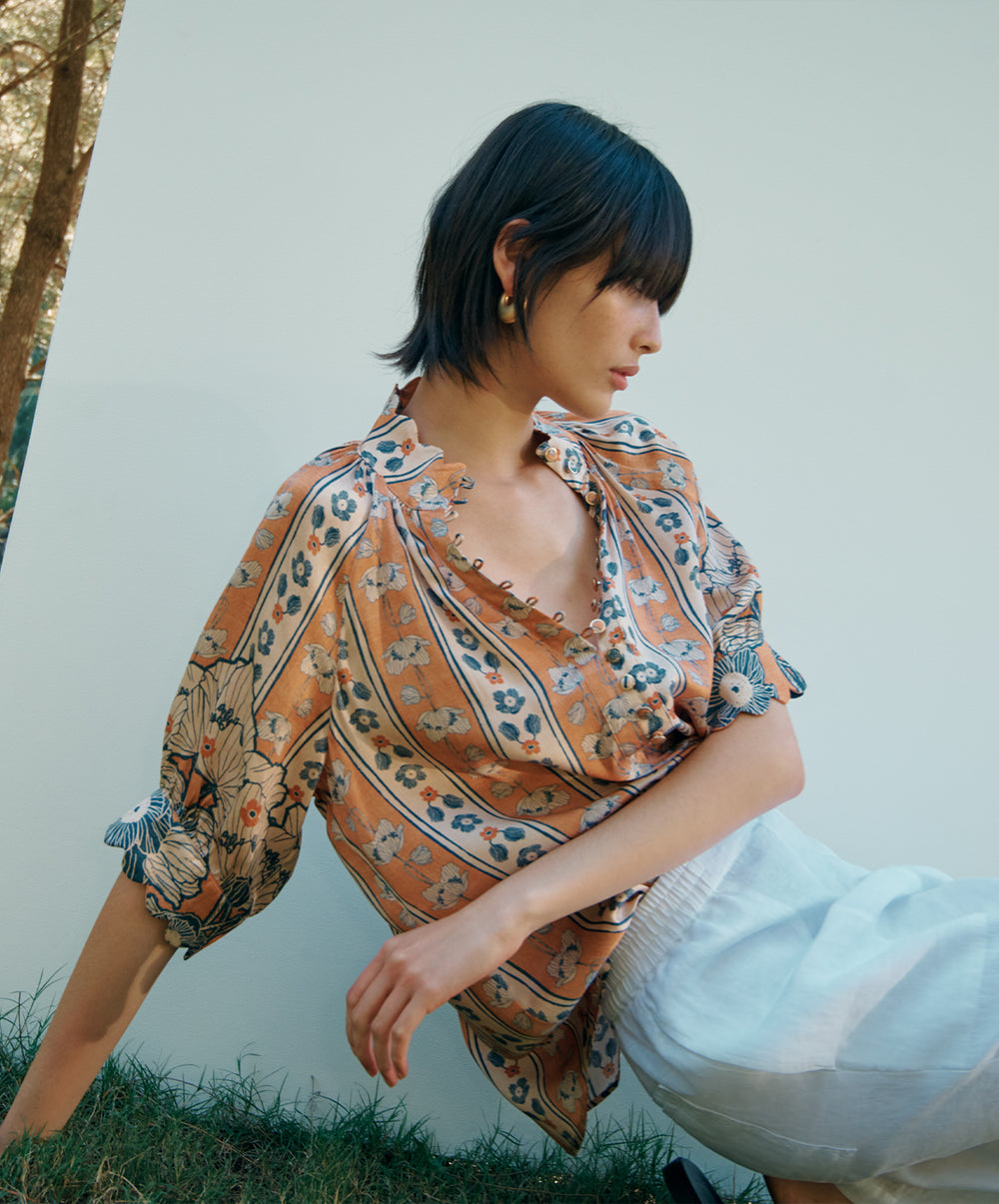 Delila Poppy Silk Blouse