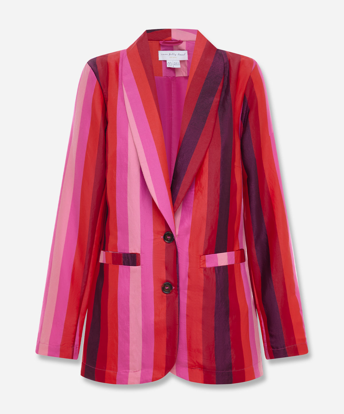 Light Pink Lined Blazer Black Button - Janes Stall