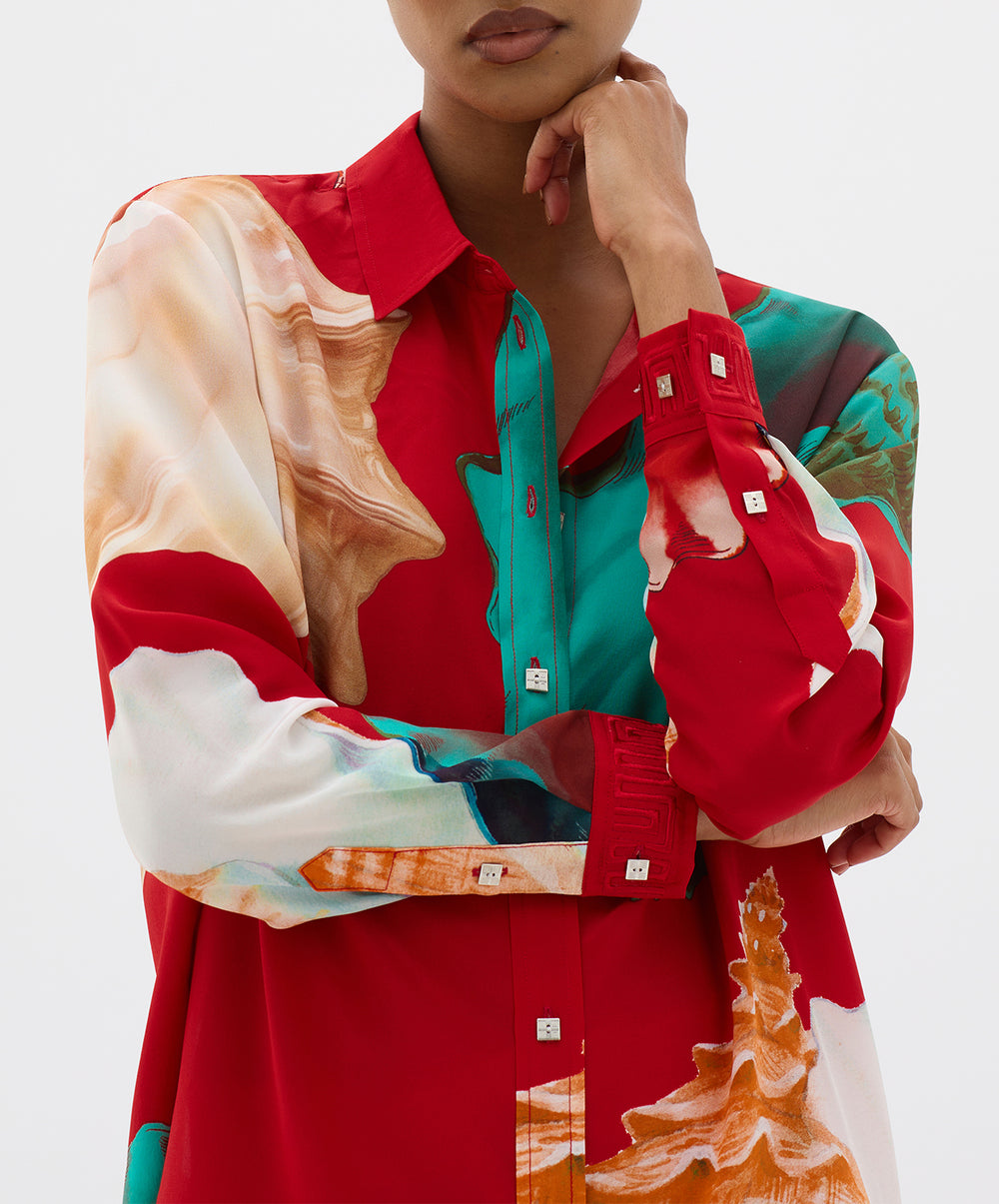 Murex Long Sleeve Silk Shirt