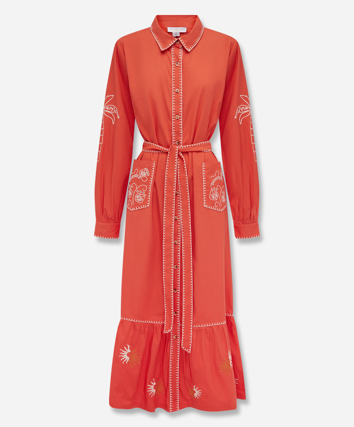 Red And Cream Pollenca Shirt Dress