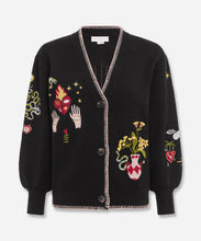 Load image into Gallery viewer, Black Night Garden Knit Cardigan
