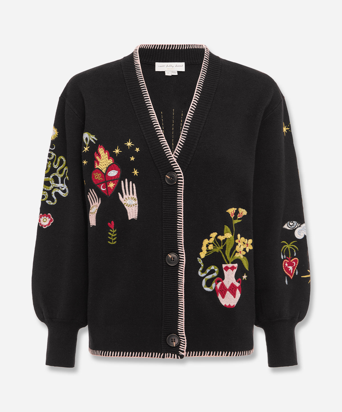 Black Night Garden Knit Cardigan