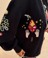 Load image into Gallery viewer, Black Night Garden Knit Cardigan