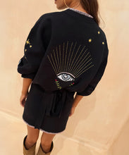 Load image into Gallery viewer, Black Night Garden Knit Cardigan