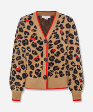 Load image into Gallery viewer, Cherry Leopard Cardigan