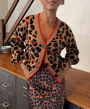 Load image into Gallery viewer, Cherry Leopard Cardigan