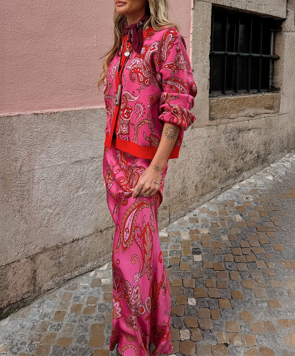Pink Paisley Oslo Cardigan