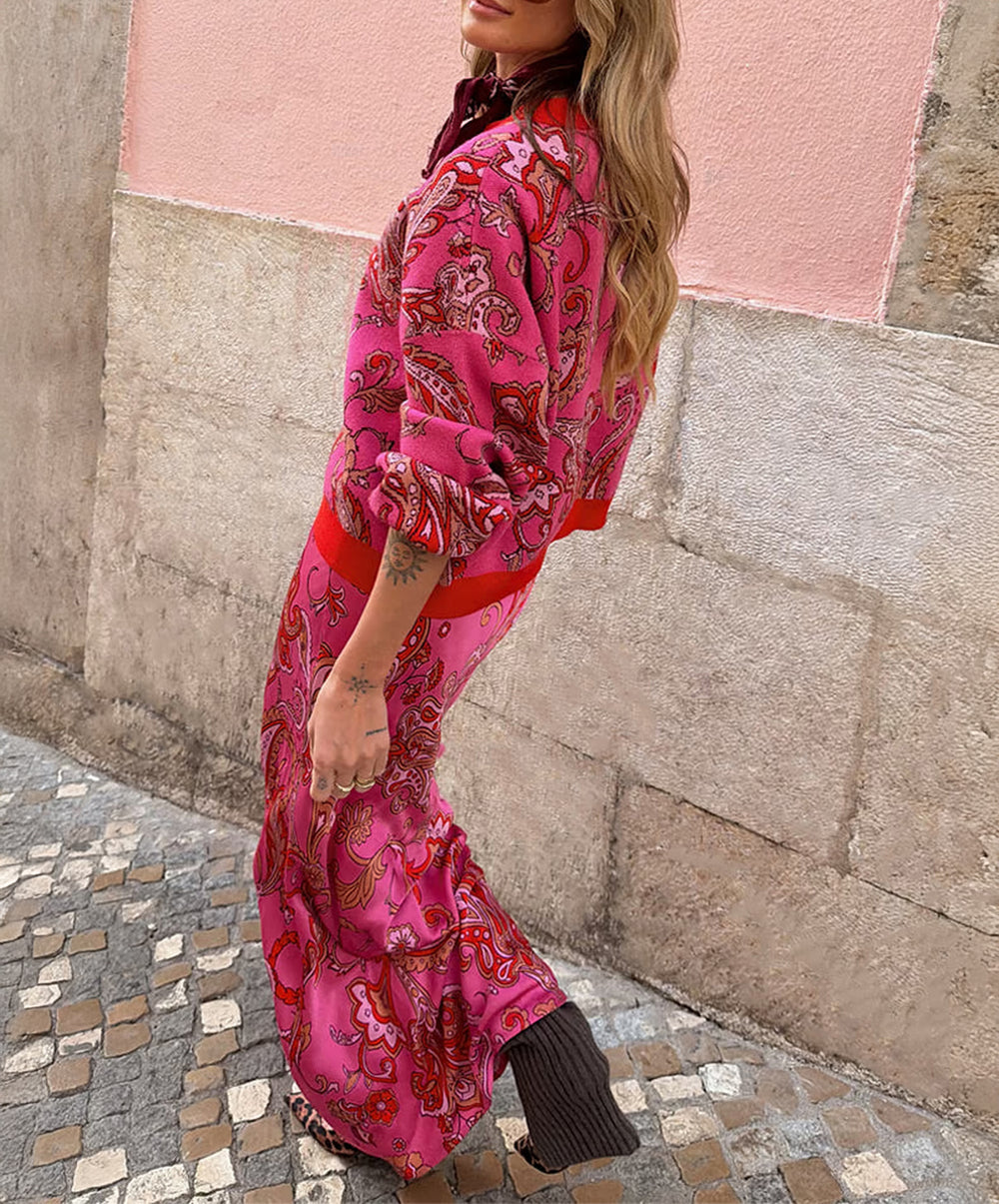 Pink Paisley Oslo Cardigan