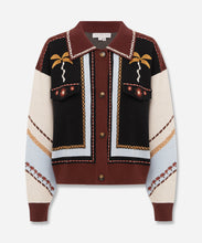 Load image into Gallery viewer, Geometric Knit Cardigan with Embroidery Detail