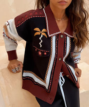 Load image into Gallery viewer, Geometric Knit Cardigan with Embroidery Detail