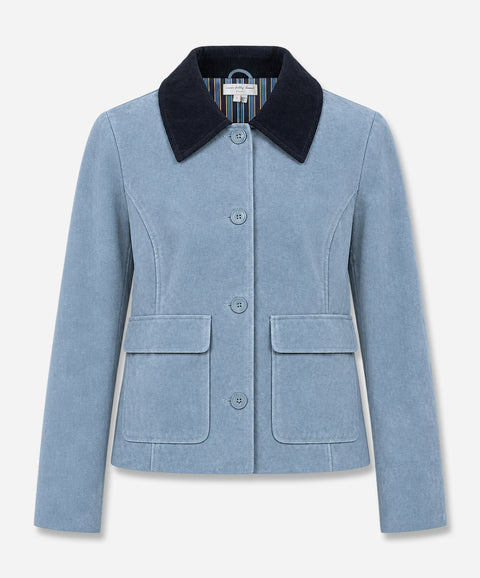 Sky Blue Suede Jacket