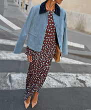 Load image into Gallery viewer, Sky Blue Suede Jacket