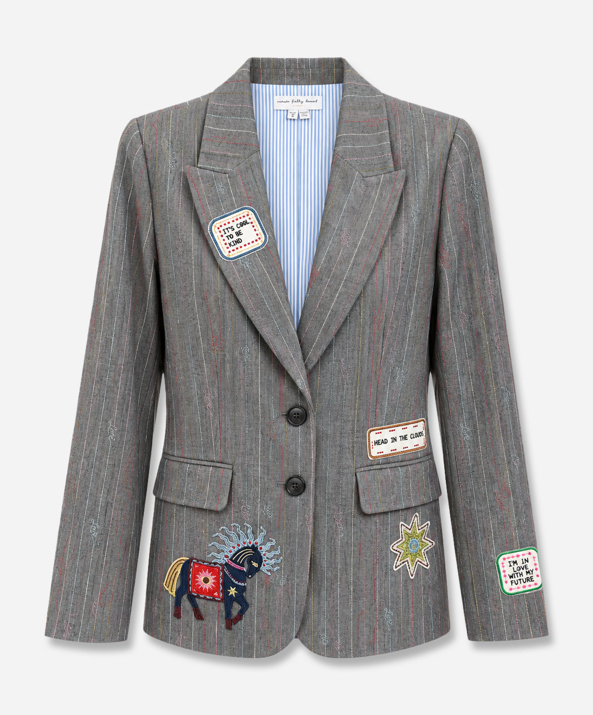 Grey Love Pinstripe Blazer
