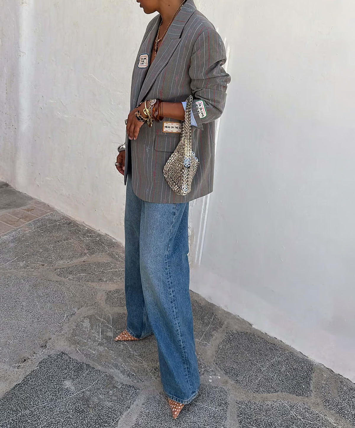 Grey Love Pinstripe Blazer