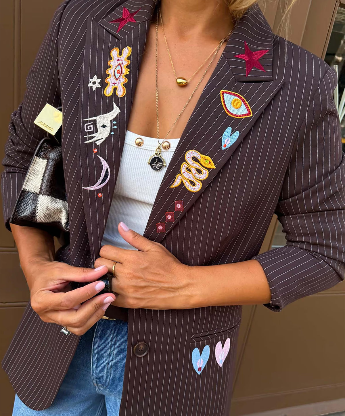 Chocolate Pinstripe Taylor Blazer