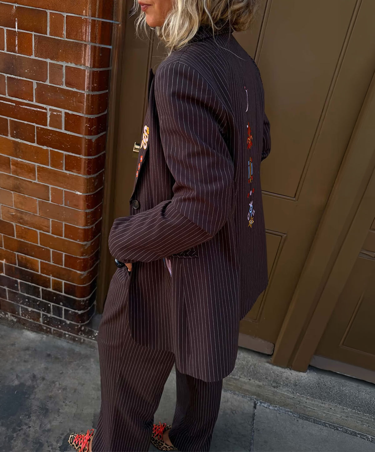 Chocolate Pinstripe Taylor Blazer