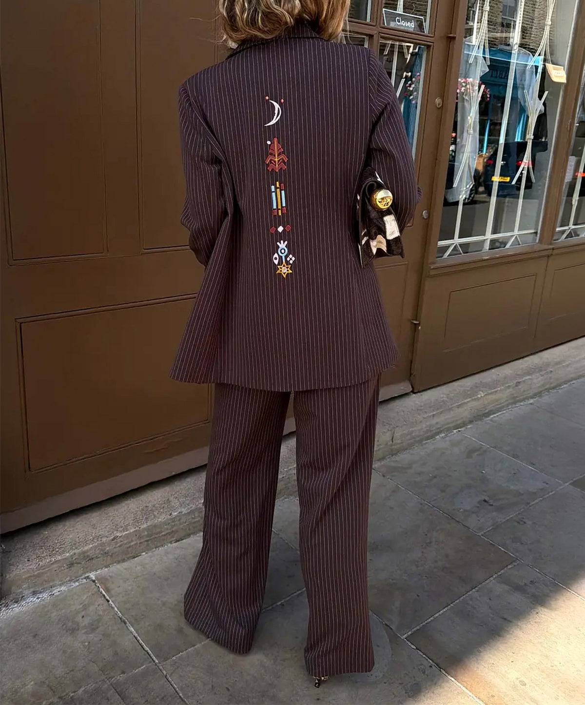 Chocolate Pinstripe Taylor Blazer
