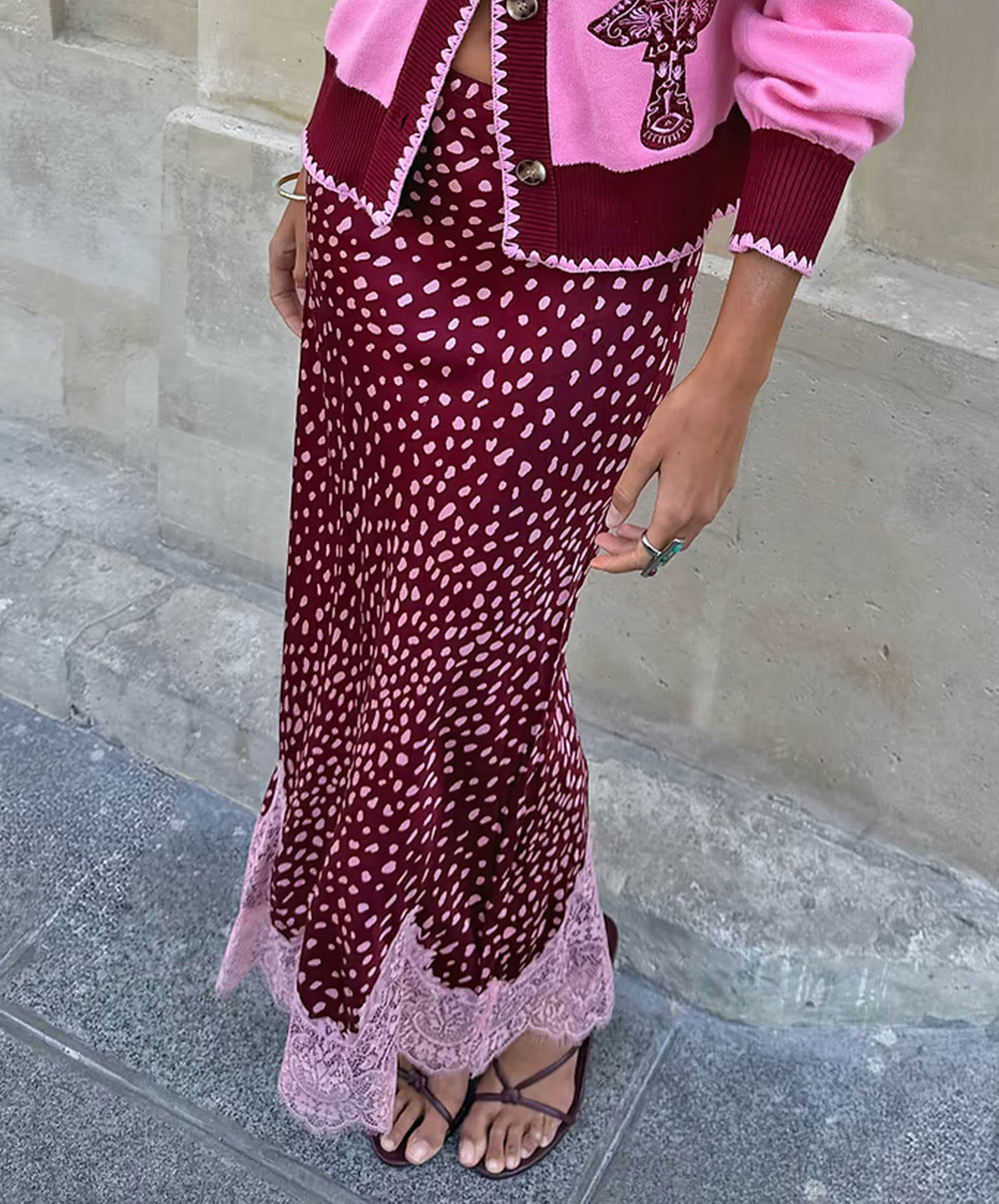 Burgundy Deer Maeva Skirt