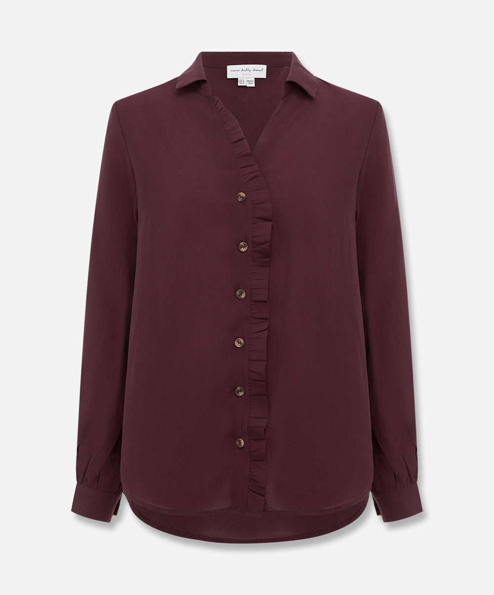 Wine Ruffle Miley Shirt