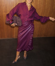 Load image into Gallery viewer, Wine Ruffle Miley Shirt