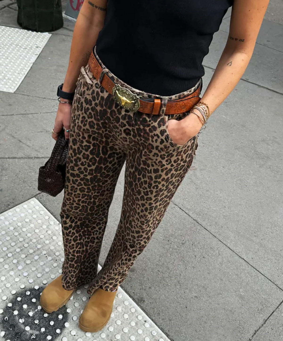 Leopard Lucia Scallop Detail Jeans
