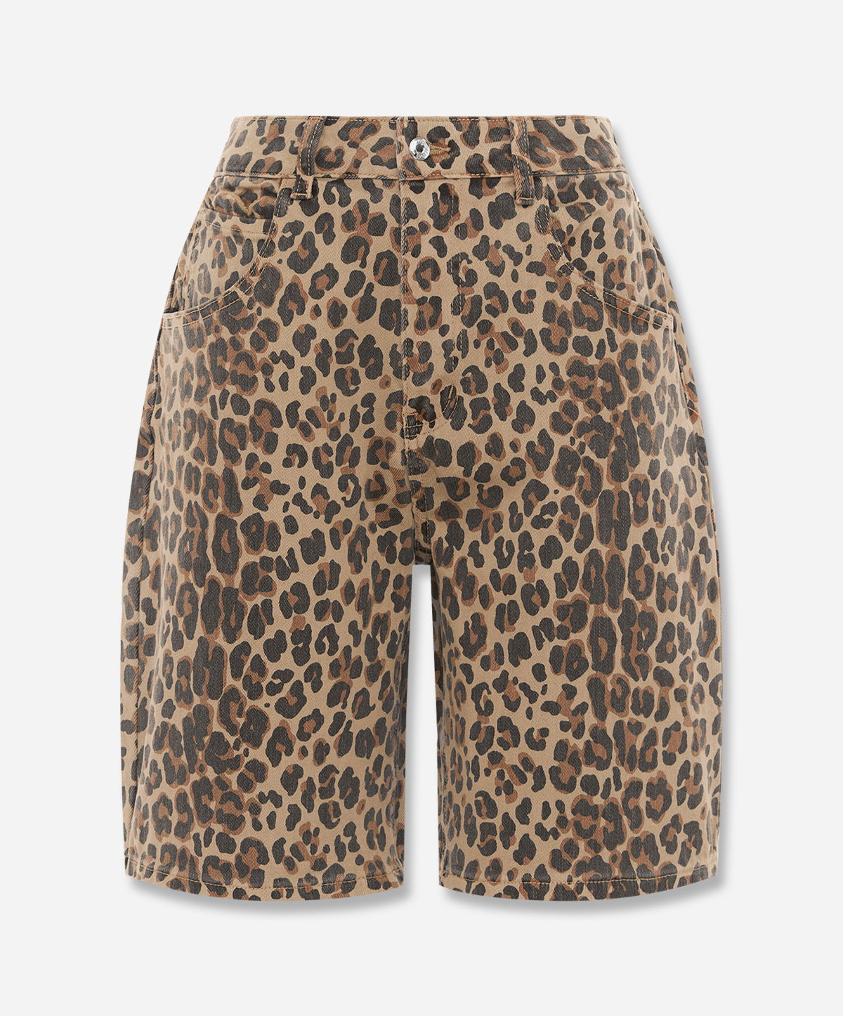 Leopard Lucia Scallop Pocket Long Shorts