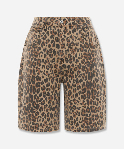 Leopard Lucia Scallop Pocket Long Shorts