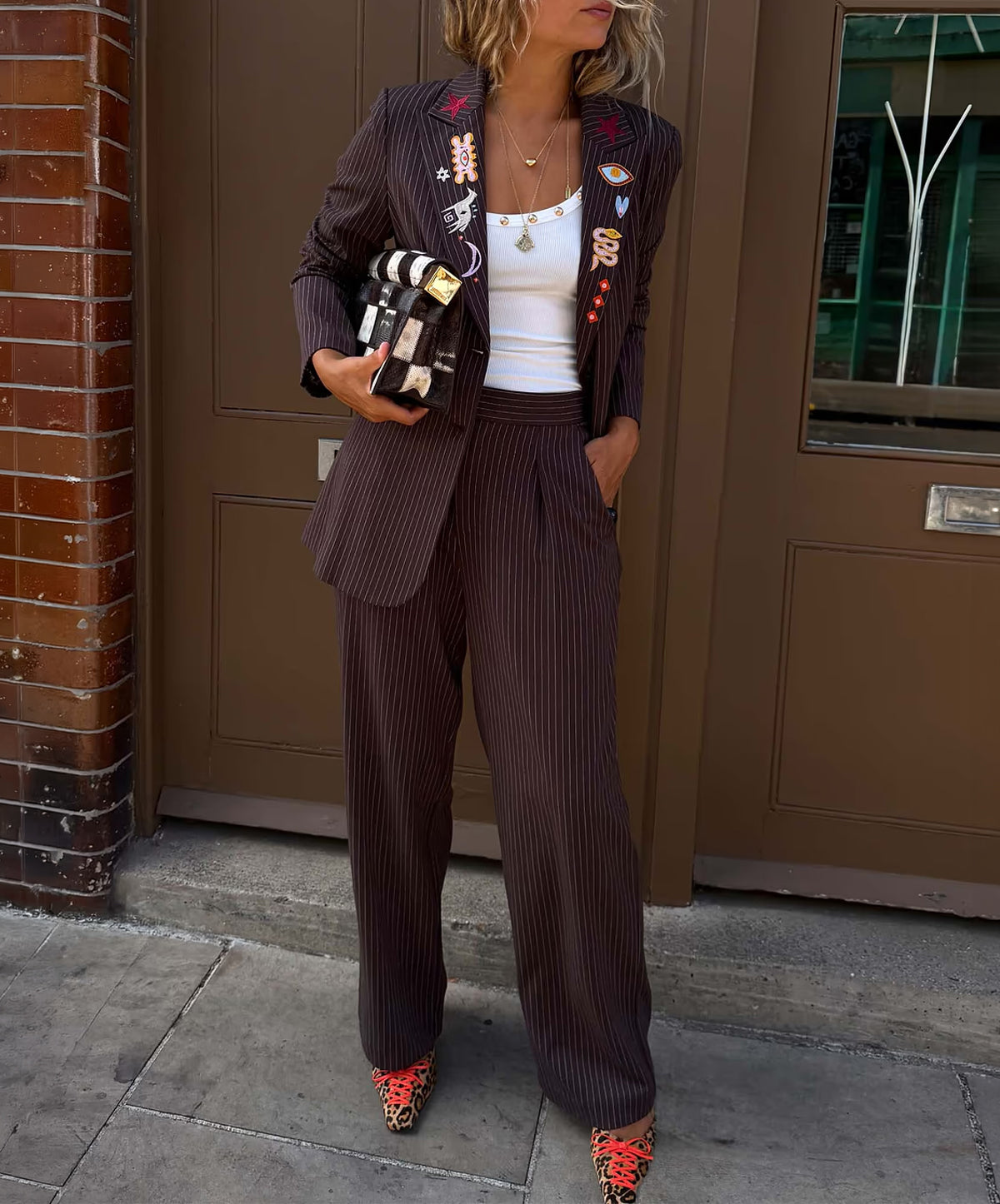 Chocolate Pinstripe Arden Trousers
