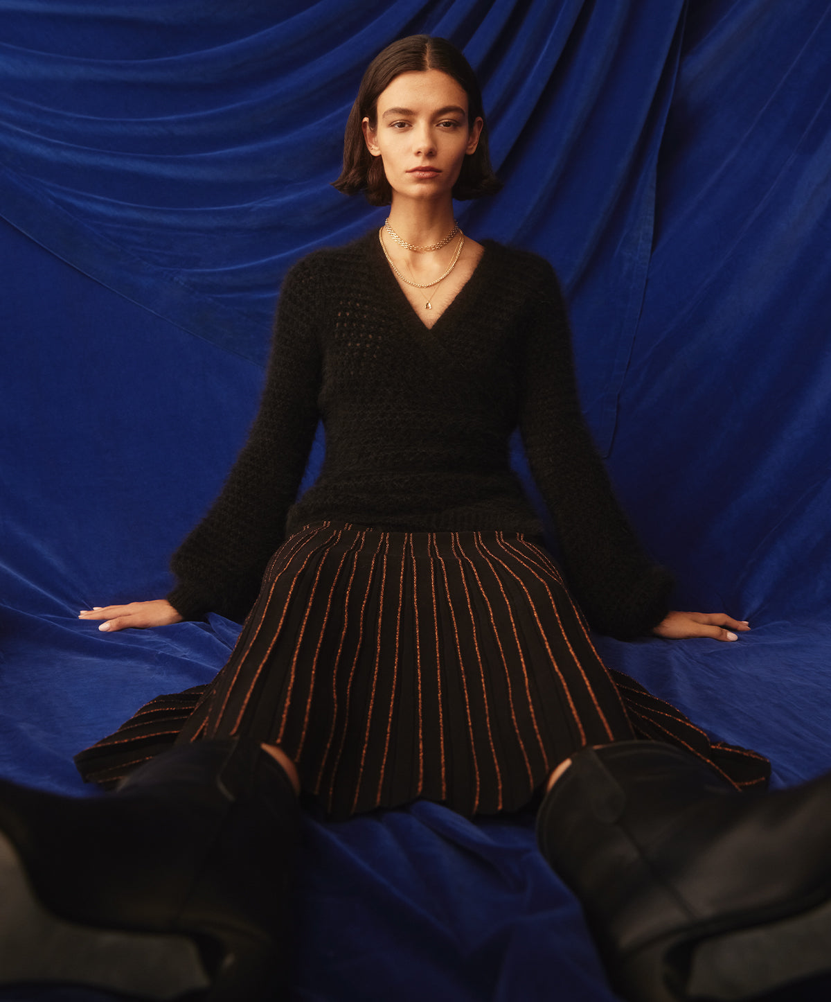Gizelle Lurex Pleat Skirt