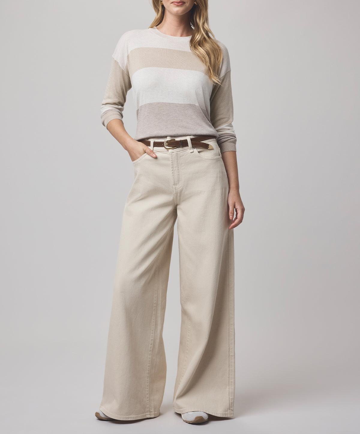 Georgie Pale Oak Stripe Sweater