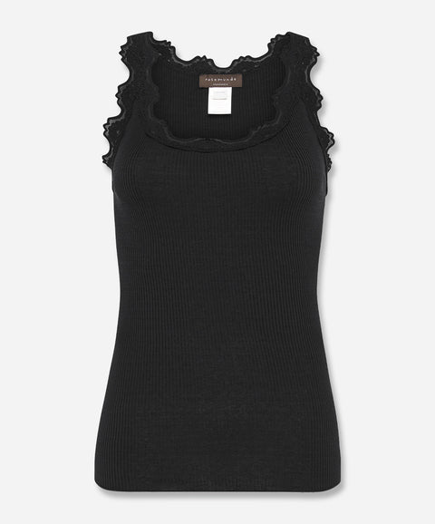 Babette Silk Sleeveless U-Neck Lace Top